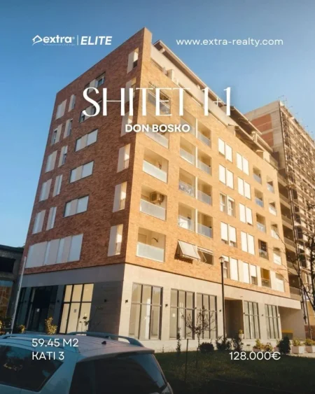 Tirane, shitet apartament 1+1+Ballkon Kati 3, 60 m² 128.000 € (Don Bosko)