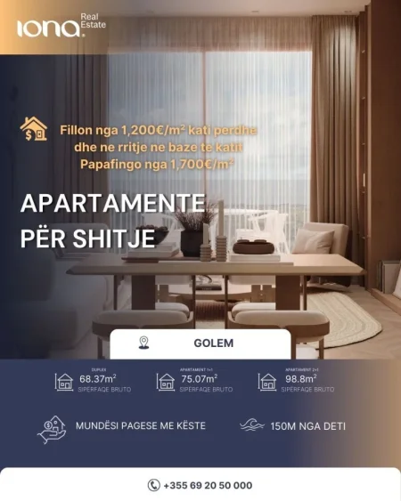 Golem, shitet apartament 1+1 , 75 m²