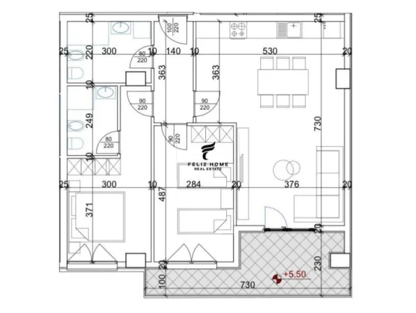 Tirane, shitet apartament 2+1 Kati 3, 116 m² 187.000 € (LAPRAKE )