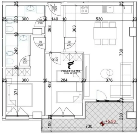 Tirane, shitet apartament 2+1 Kati 3, 116 m² 187.000 € (LAPRAKE )