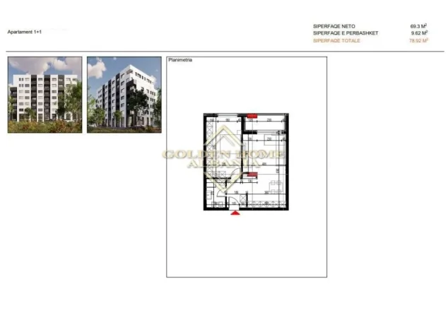 Tirane, shitet 1+1 , 79 m² 74.974 € 