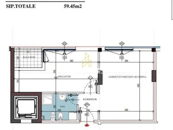 Tirane, shitet apartament 1+1+Ballkon Kati 3, 56 m² 128.000 € (Don Bosko)