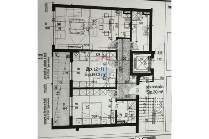 Tirane, shitet apartament 2+1+Ballkon Kati 5, 98 m² 155.000 € (Bar Artisti)