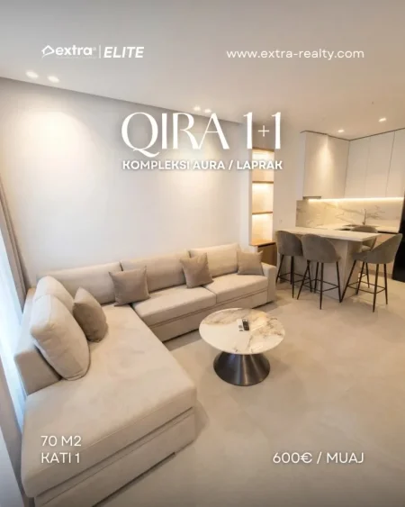 Tirane, jepet me qera apartament 1+1 Kati 5, 65 m² 600 € (Kompleksi Aura)