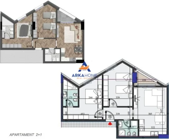 Tirane, shitet apartament 2+1 Kati 8, 97 m² 170.275 € 