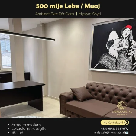 Tirane, jepet me qera zyre , 30 m² 500 € (Myslym Shyri)