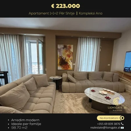 Tirane, shitet apartament 1+1+Ballkon , 98 m² 223.000 € (Kompleksi Ana)