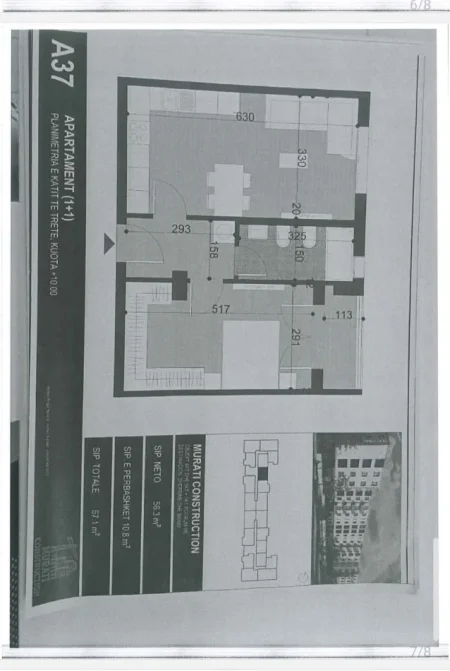 Tirane, shitet apartament 2+1 Kati 0, 80 m² (Kamez)
