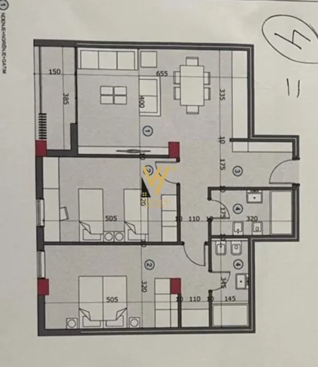 Tirane, shitet apartament 2+1+Ballkon Kati 6, 110 m² 155.000 € (ALI DEMI)