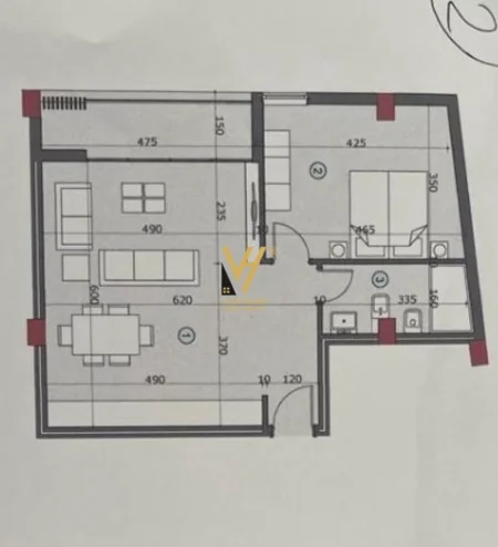 Tirane, shitet apartament 1+1+Ballkon Kati 4, 80 m² 113.000 € (ALI DEMI)