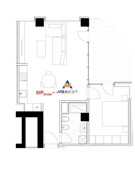 Tirane, shitet apartament 1+1+Ballkon Kati 3, 84 m² 