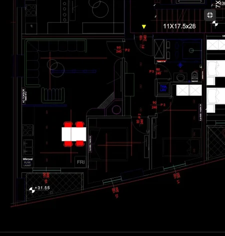 Tirane, shes apartament 2+1+Ballkon Kati 9, 93 m² (me 2 poste parkimi)