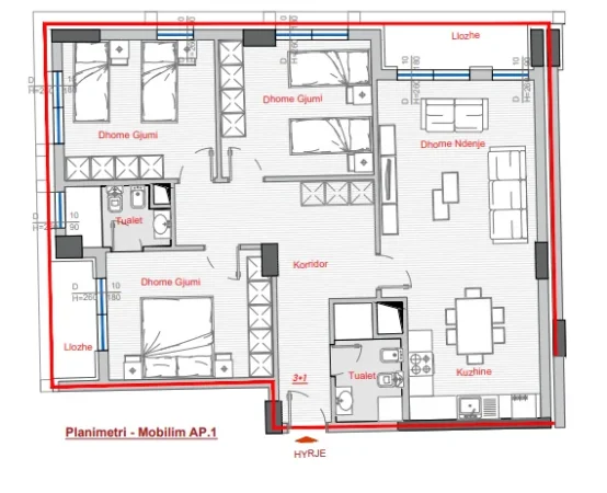 Tirane, shitet apartament 3+1+Ballkon Kati 3, 141 m² 282.000 € (Jordan Misja)