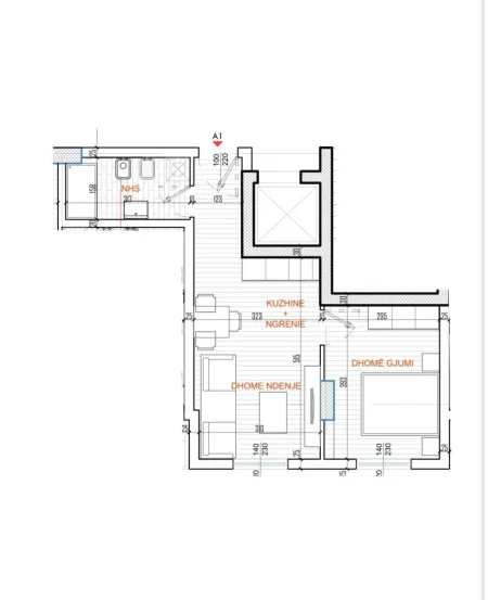 Tirane, shitet apartament 1+1 Kati 1, 57 m² 103.400 € (RRUGA E KAVAJES)