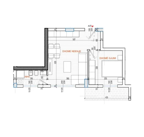 Tirane, shitet apartament 1+1+Ballkon Kati 1, 57 m² 104.346 € (RRUGA E KAVAJES)