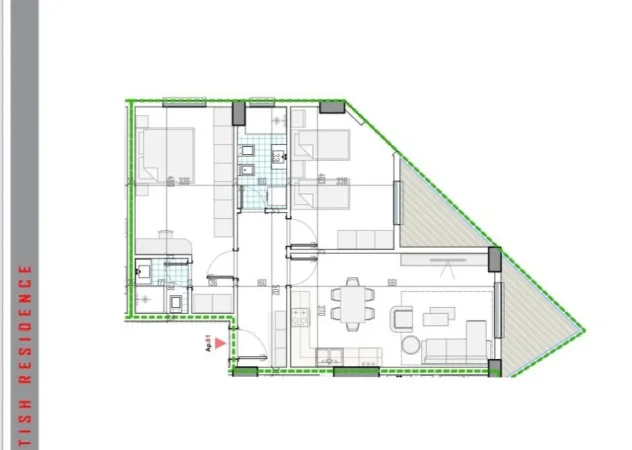 Tirane, shitet apartament 2+1+Ballkon Kati 4, 109 m² 114.000 € (Rruga Mark Tirta)