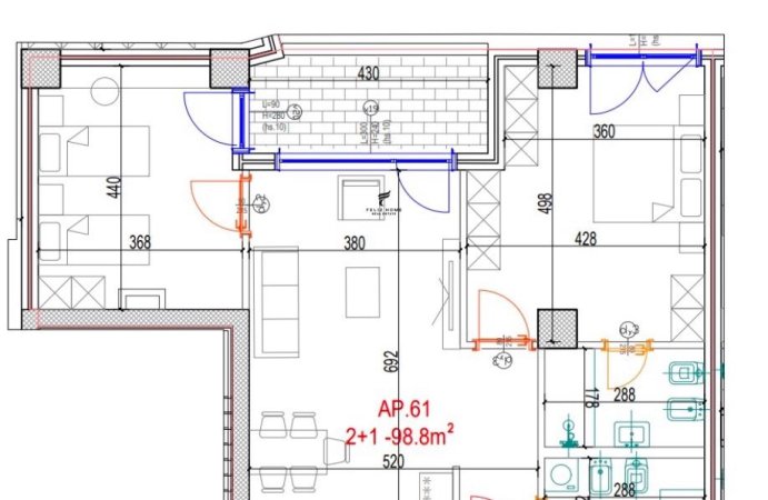 Tirane, shitet apartament 2+1 Kati 9, 117 m² 209.000 € (DON BOSKO)