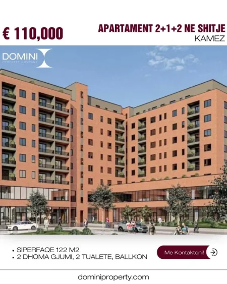 Tirane, shitet apartament 2+1 , 122 m² 110.000 € (Kamez)