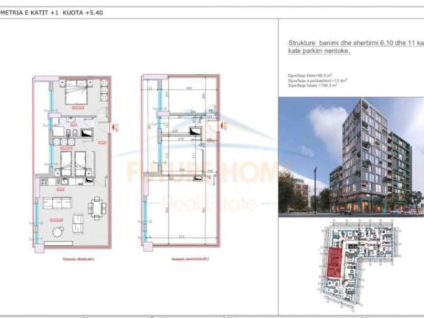Tirane, shitet apartament Kati 1, 100 m² 140.420 Euro (Rr. Jordan Misja, Tirane)