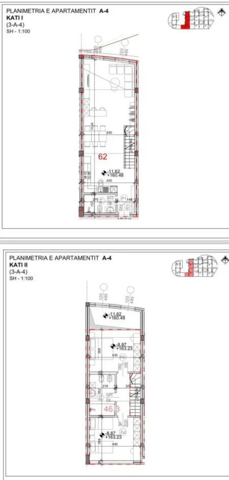 Tirane, shes apartament duplex 2+1 Kati 1, 129 m² 220.000 € (Kodra e Diellit 2)