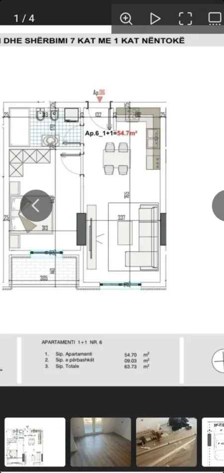 Tirane, shitet apartament 1+1 Kati 5, 64 m² (Paskuqan)