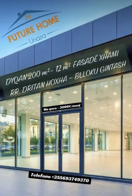 Tirane, jepet me qera truall , 200 m² (Blloku Gintash)