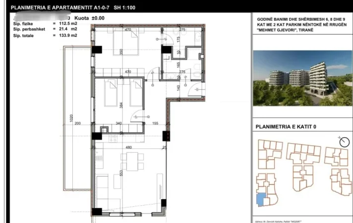 Tirane, shitet apartament 2+1 Kati 0, 133 m² 147.300 € (Paskuqan)