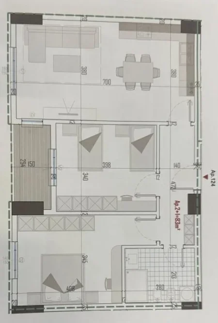 Tirane, shitet apartament 2+1 Kati 4, 96 m² 79.000 € (KAMEZ)