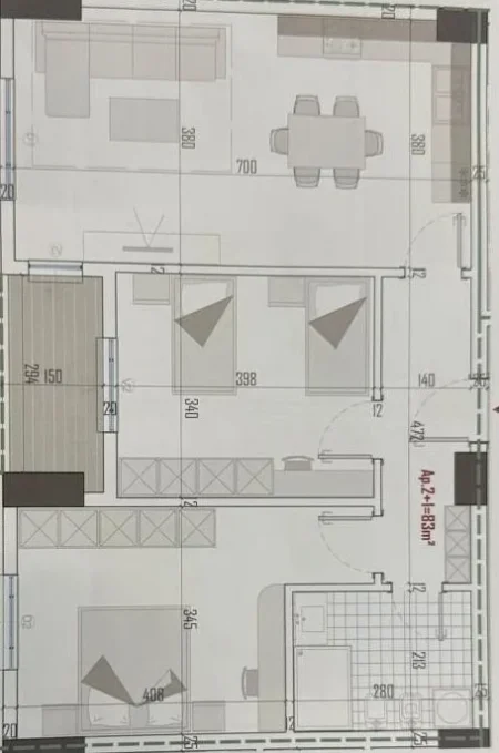 Tirane, shitet apartament 2+1 Kati 4, 96 m² 79.000 € (KAMEZ)