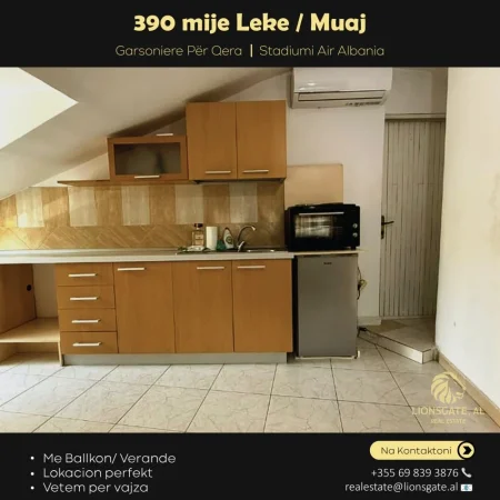 Tirane, jepet me qera garsonier 1+1 Kati 3, 40 m² 400 € (Air Albania)