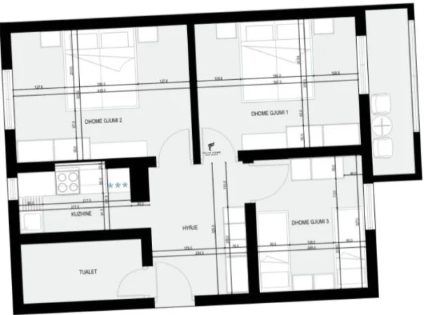 Tirane, shitet apartament 3+1 Kati 5, 74 m² 203.000 € (QENDER)