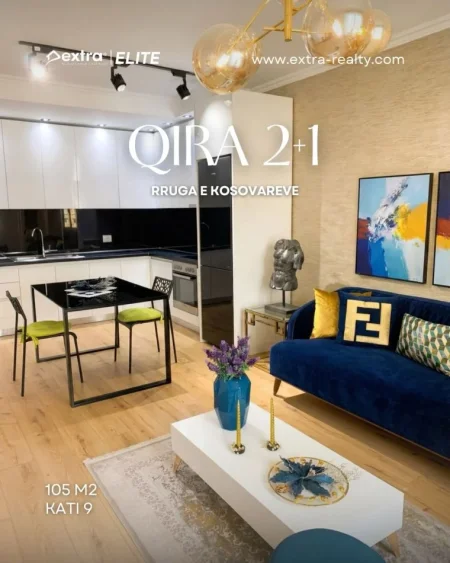 Tirane, jepet me qera apartament 2+1+Ballkon , 105 m² Rruga Kosovareve