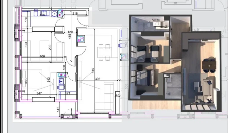 Tirane, shitet apartament 2+1 , 131 m² 340.600 € (Komuna e Parisit)