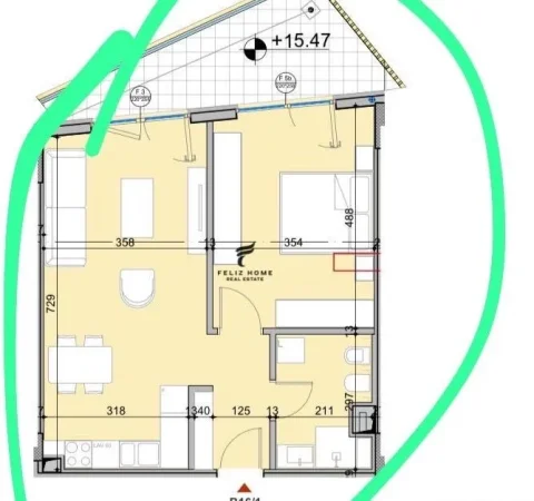 Tirane, shitet apartament 1+1 Kati 4, 93 m² 257.000 € (LIQENI I THATE)