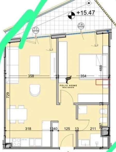 Tirane, shitet apartament 1+1 Kati 4, 93 m² 257.000 € (LIQENI I THATE)