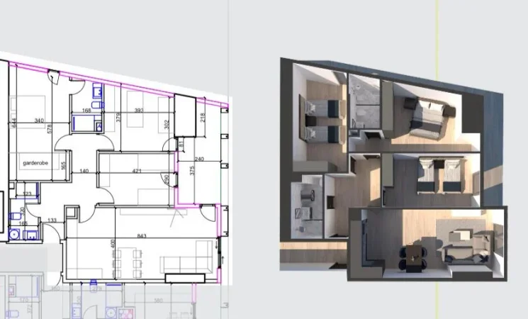 Tirane, shitet apartament 3+1 Kati 8, 168 m² 436.800 € (Komuna e Parisit)