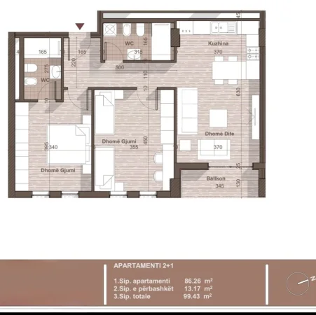 Tirane, shitet apartament 2+1+Ballkon Kati 7, 100 m² 115.000 € (Univers City Apartament 2+1+2 Per Shitje I Perfunduar)
