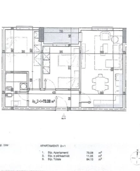 Tirane, shitet apartament 2+1+Ballkon Kati 2, 84 m² 88.300 € (Apartament 2+1 Per Shitje Okazion Shehu Construction Paskuqan)