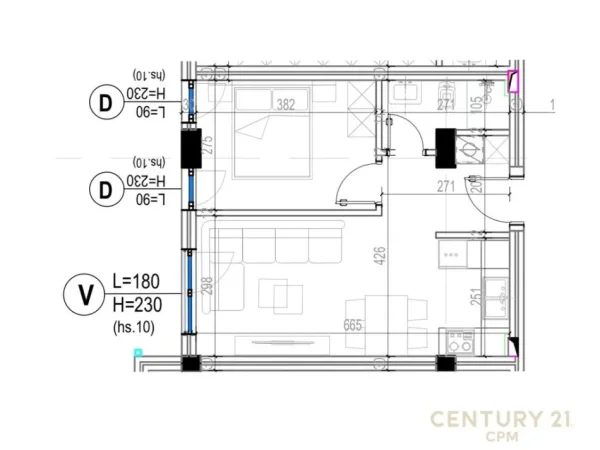 Tirane, shes apartament 1+1 Kati 5, 53 m² 86.000 € (Kodra e Diellit)
