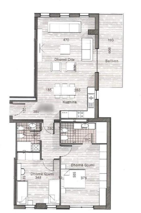 Tirane, shitet apartament 2+1+BLK Kati 2, 133 m² 97.382 Euro (QTU)
