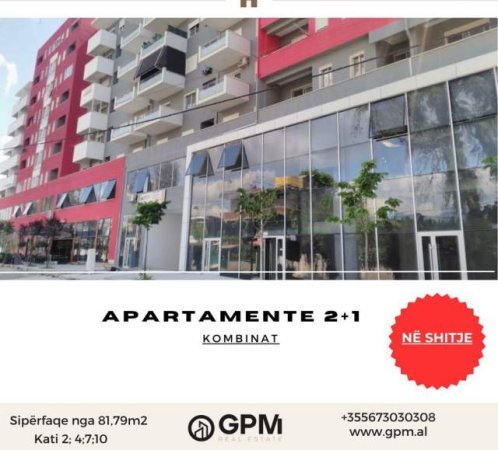 Tirane, shitet apartament 2+1 Kati 10, 82 m² 1.100 Euro/m2 ne Kombinat