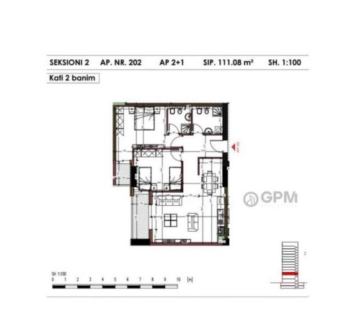 Tirane, shitet apartament 2+1 Kati 10, 82 m² 1.100 Euro/m2 ne Kombinat