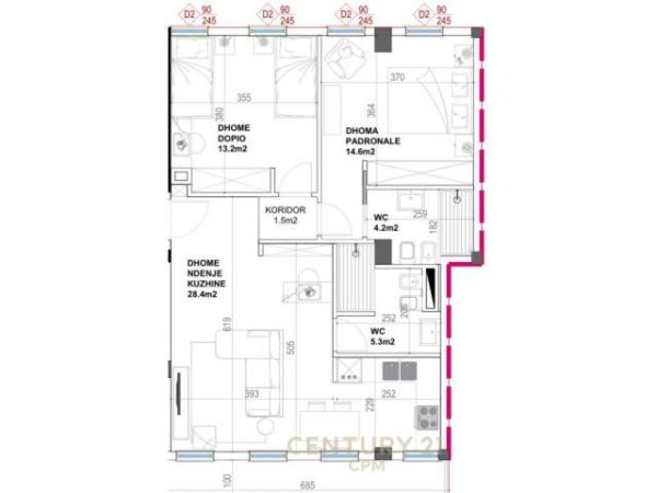 Tirane, shes apartament 3+1+2+BLK 162 m² 665.000 Euro (Rr. Moskat, Ish Blloku)