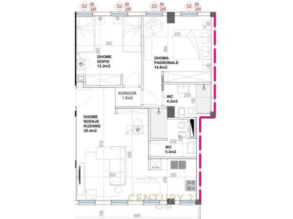 Tirane, shes apartament 3+1+2+BLK 162 m² 780.000 Euro (Rr. Moskat, Ish Blloku)