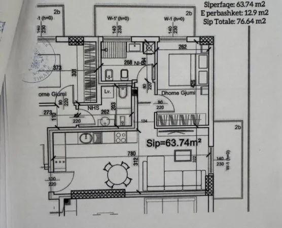Tirane, shitet apartament 1+1 Kati 2, 76 m² 122.600 € (SAUK)