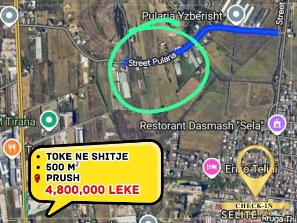 Tirane, shitet toke , 500 m² 50.000 € (Prush)