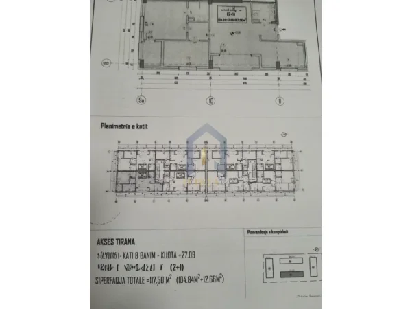Tirane, shes apartament 2+1+Ballkon Kati 7, 118 m² 195.000 € (Apartament 2+1+post parkimi per shitje tek Dogana Akses Tirana)