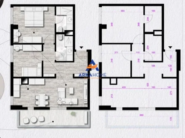 Tirane, shitet apartament 2+1+Ballkon Kati 9, 92 m² 175.750 € 