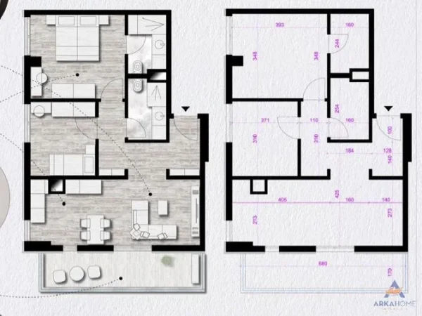Tirane, shitet apartament 2+1+Ballkon Kati 7, 92 m² 228.412 € 
