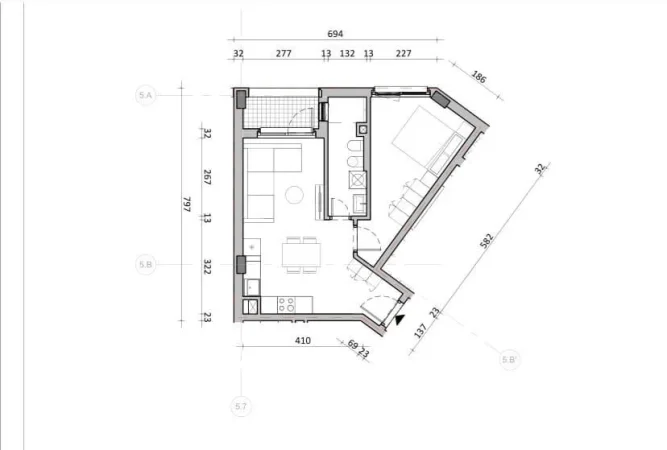 Tirane, shitet apartament 1+1 , 60 m² 84.000 € (Rruga Dalip Topi)
